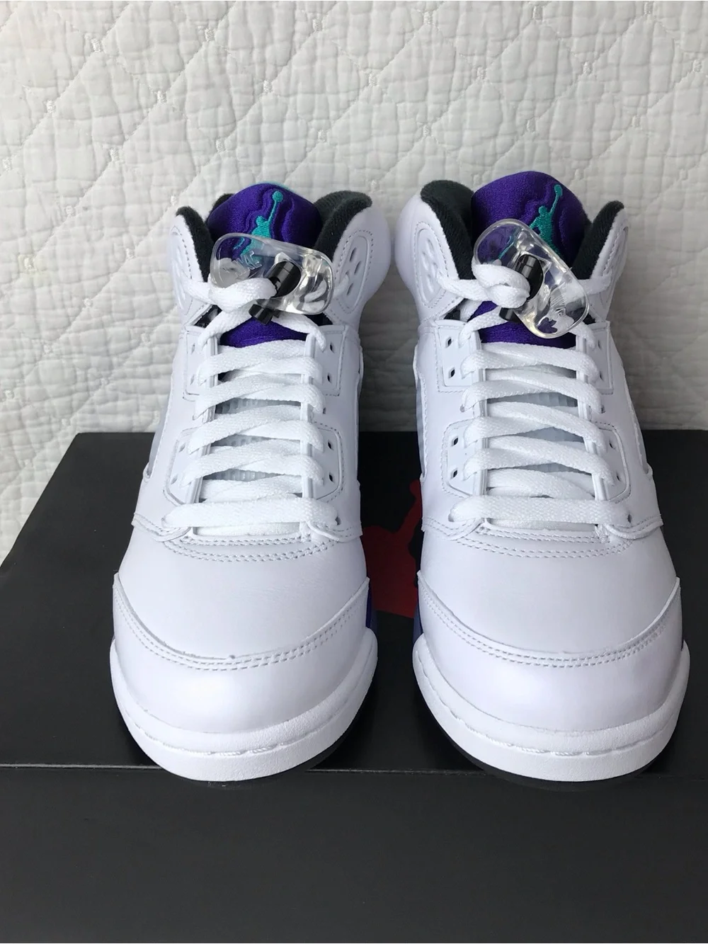Nike Air Jordan 5 Retro OG (GS) Shoes Youth SZ 5Y White Grape HQ7980-100
